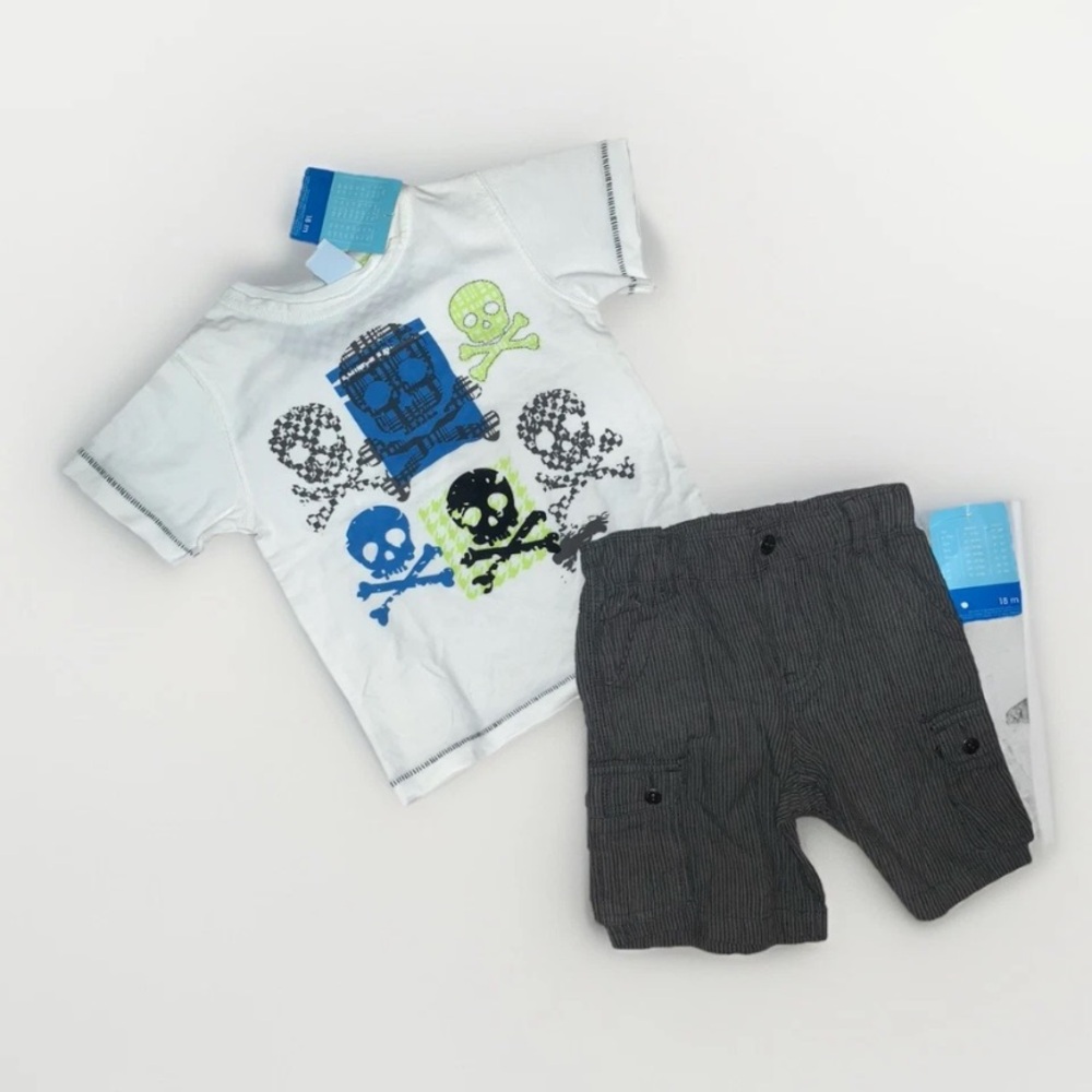 Kids Amy Coe Skull Graphic Tee and Shorts Set 18m